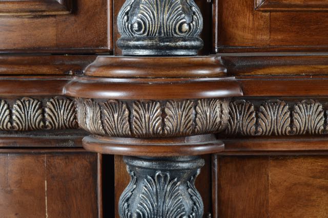 China Display Cabinet and Sideboard with Marble Accents