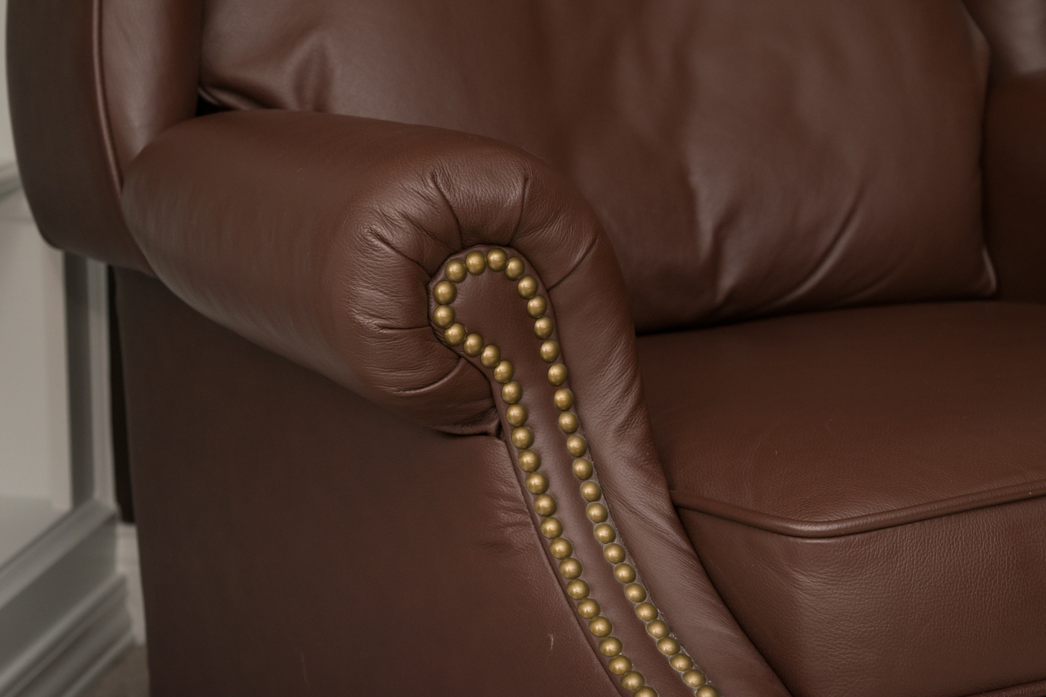 Lane Furniture Brown Leather Wingback Recliner