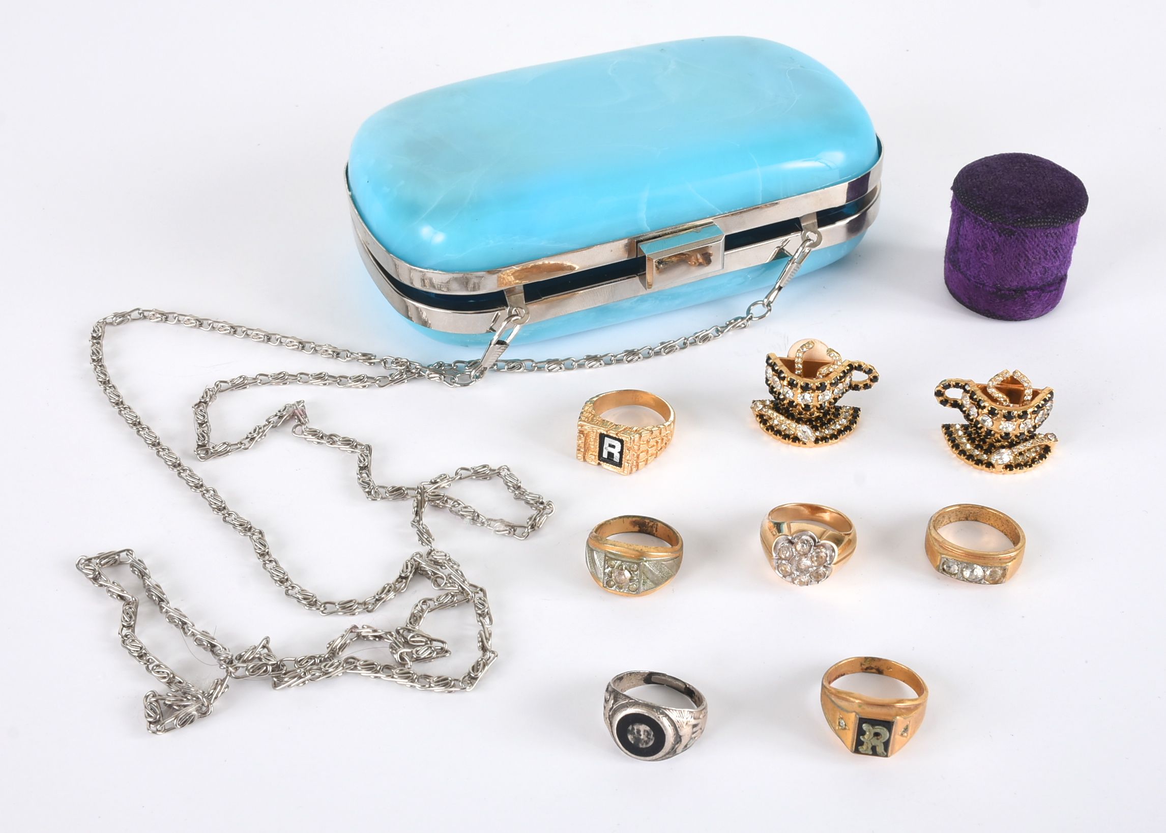 Kate Landry Clutch Purse and Costume Jewelry