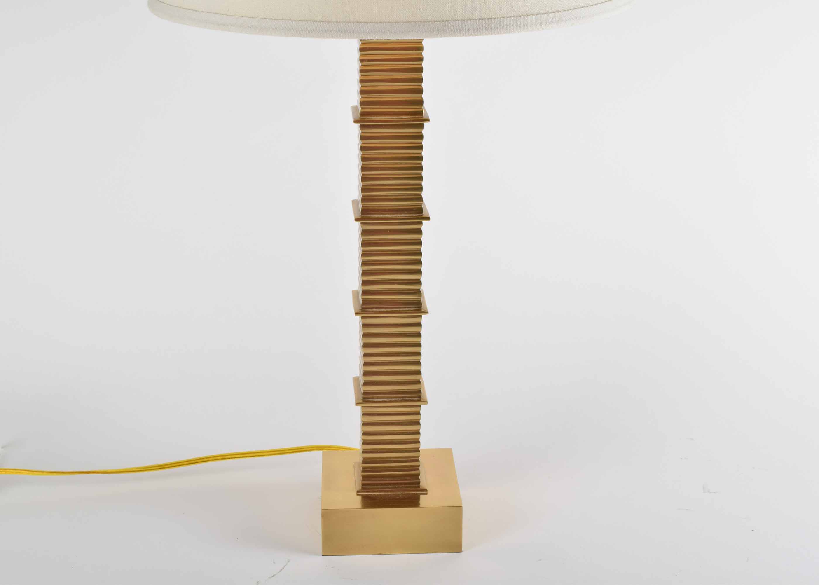 Pagoda Style Brass Table Lamp