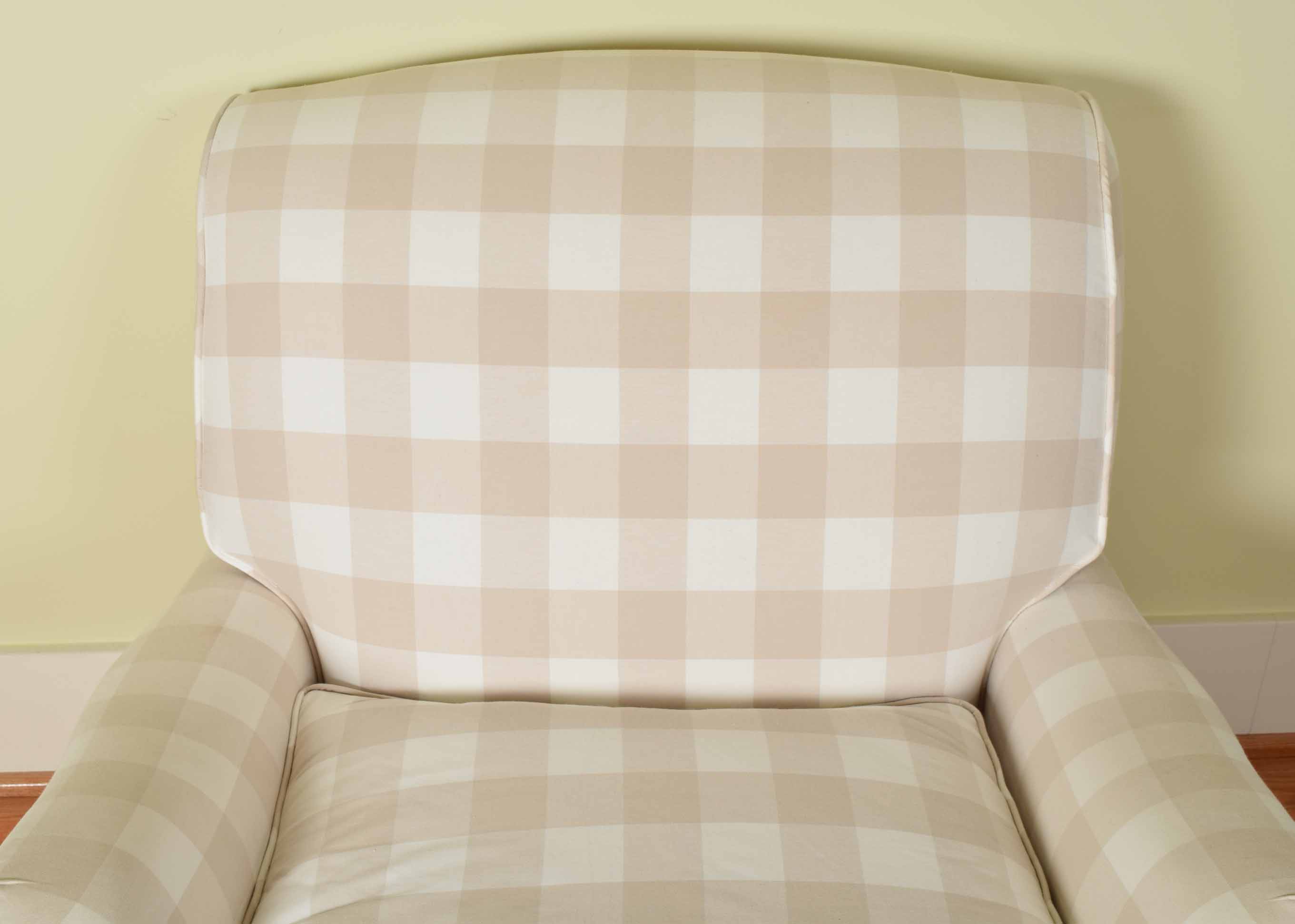 Tan and Cream Buffalo Check Armchair