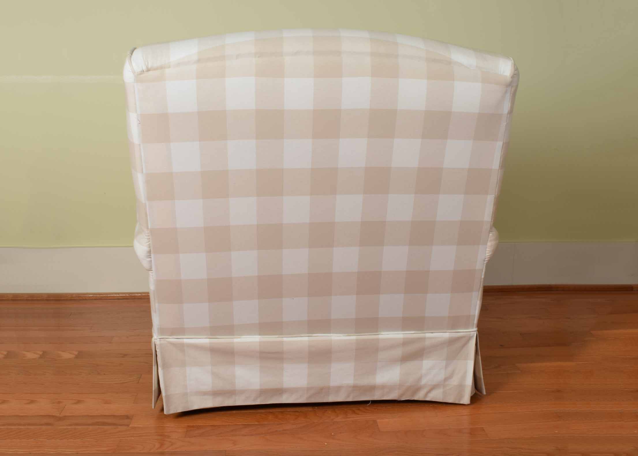 Tan and Cream Buffalo Check Armchair