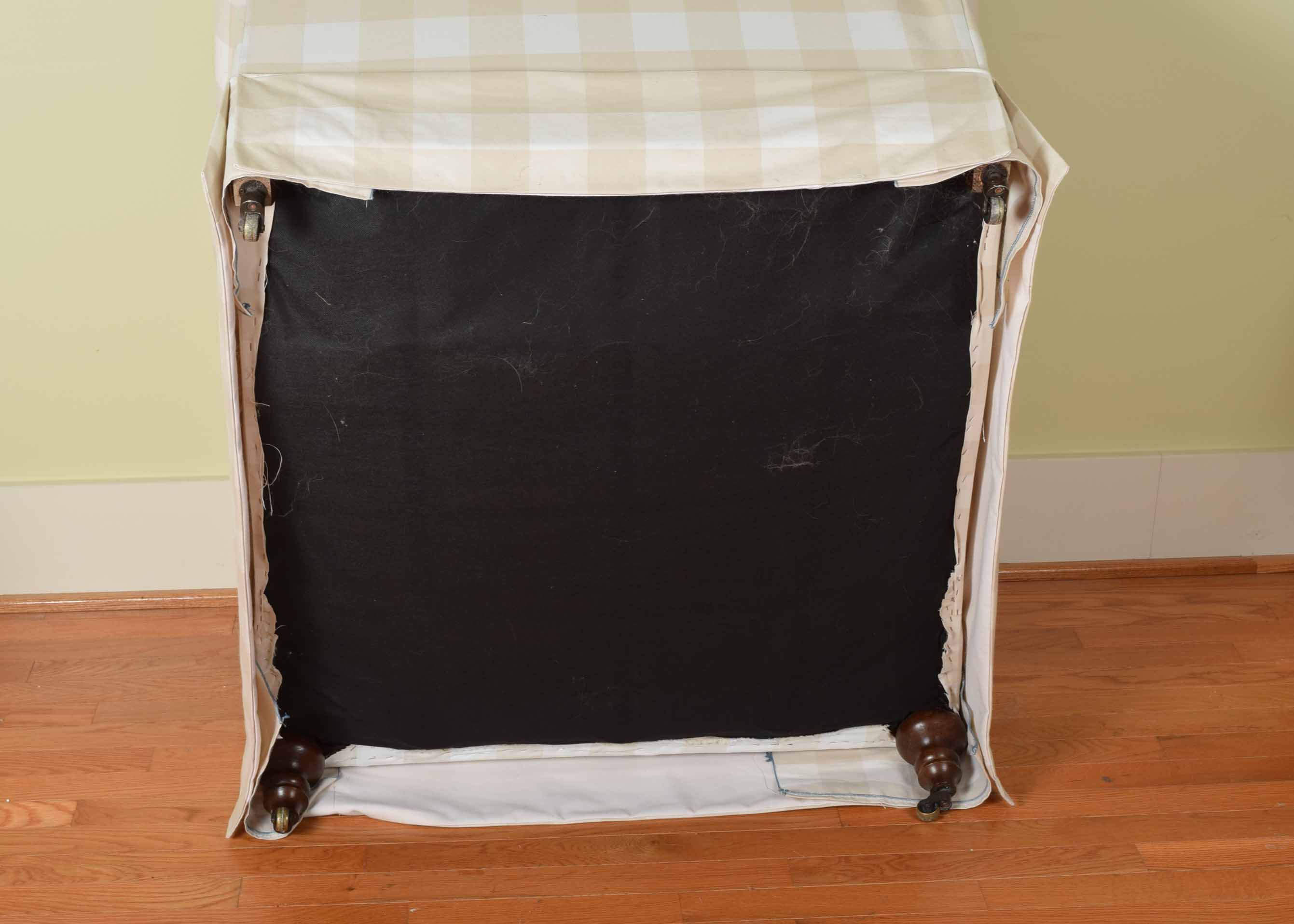 Tan and Cream Buffalo Check Armchair