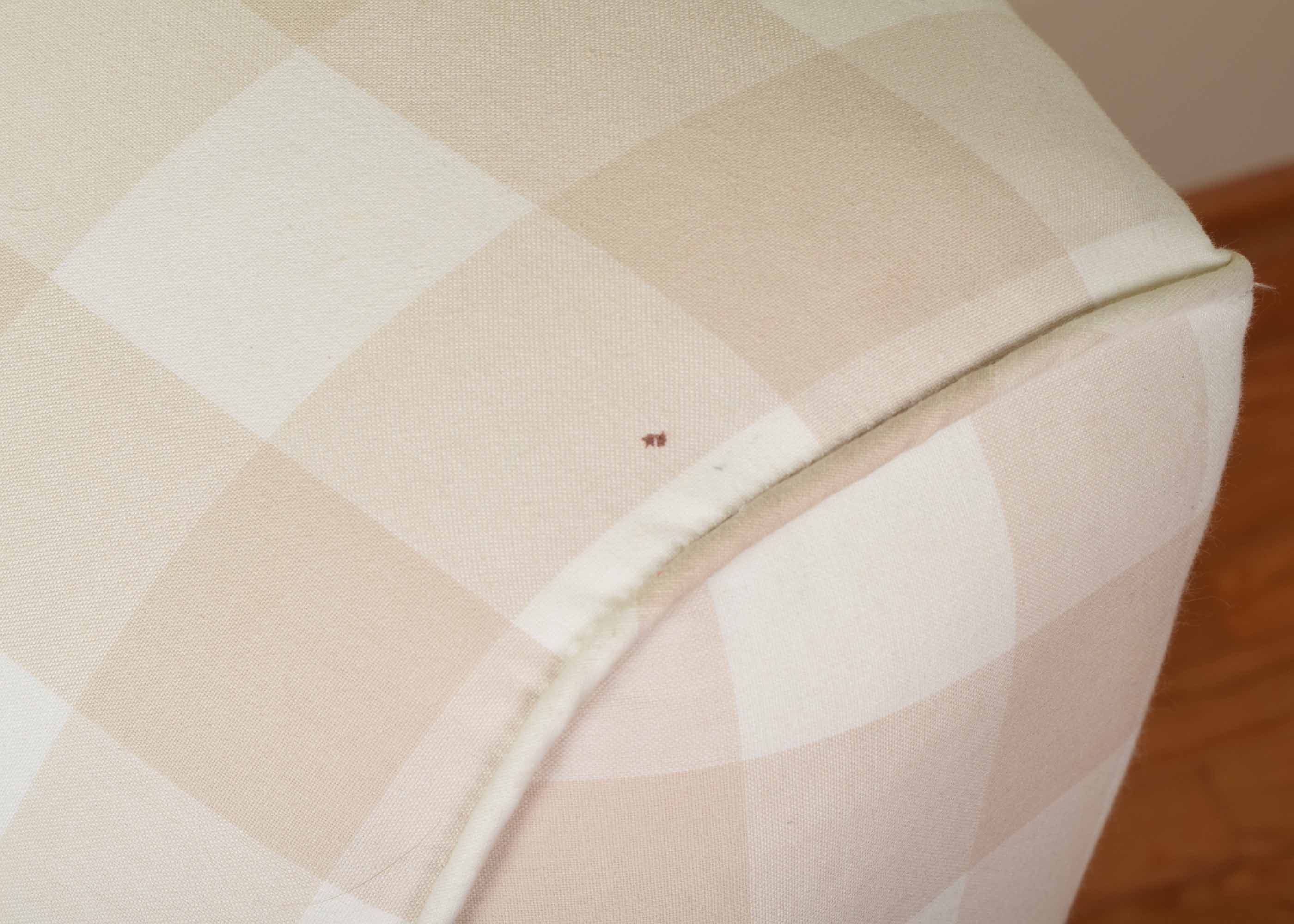 Tan and Cream Buffalo Check Upholstered Armchair