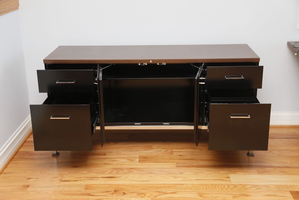 Steelcase Black Metal Credenza