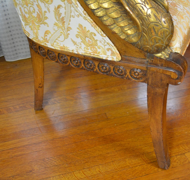 Pair of Beautiful Empire Style Swan Arm Barrel Chairs