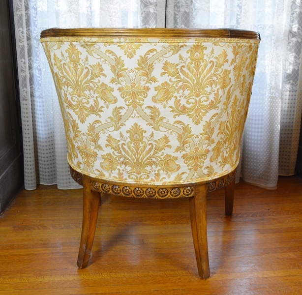 Pair of Beautiful Empire Style Swan Arm Barrel Chairs