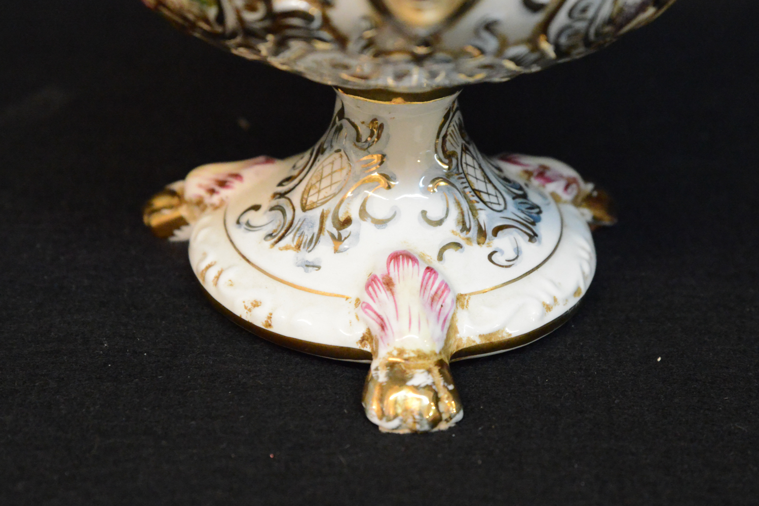 Vintage Italian R. Capodimonte Lidded Porcelain Compote