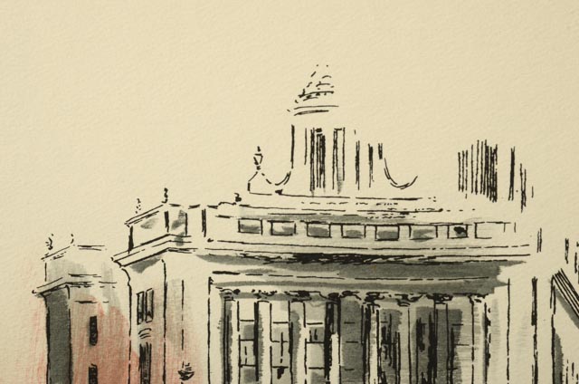 John Haymson Watercolor and Ink Illustration "Boulevard Bridge Chicago"