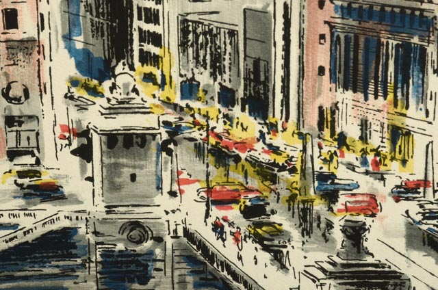 John Haymson Watercolor and Ink Illustration "Boulevard Bridge Chicago"