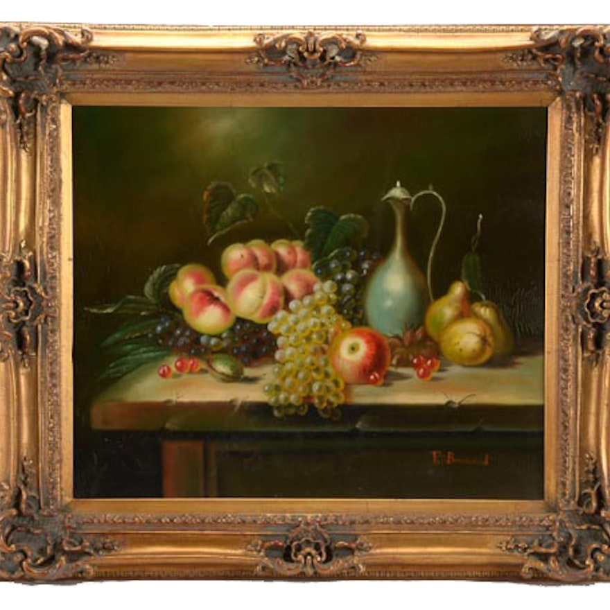 Original R. Bernard Oil on Canvas Still Life