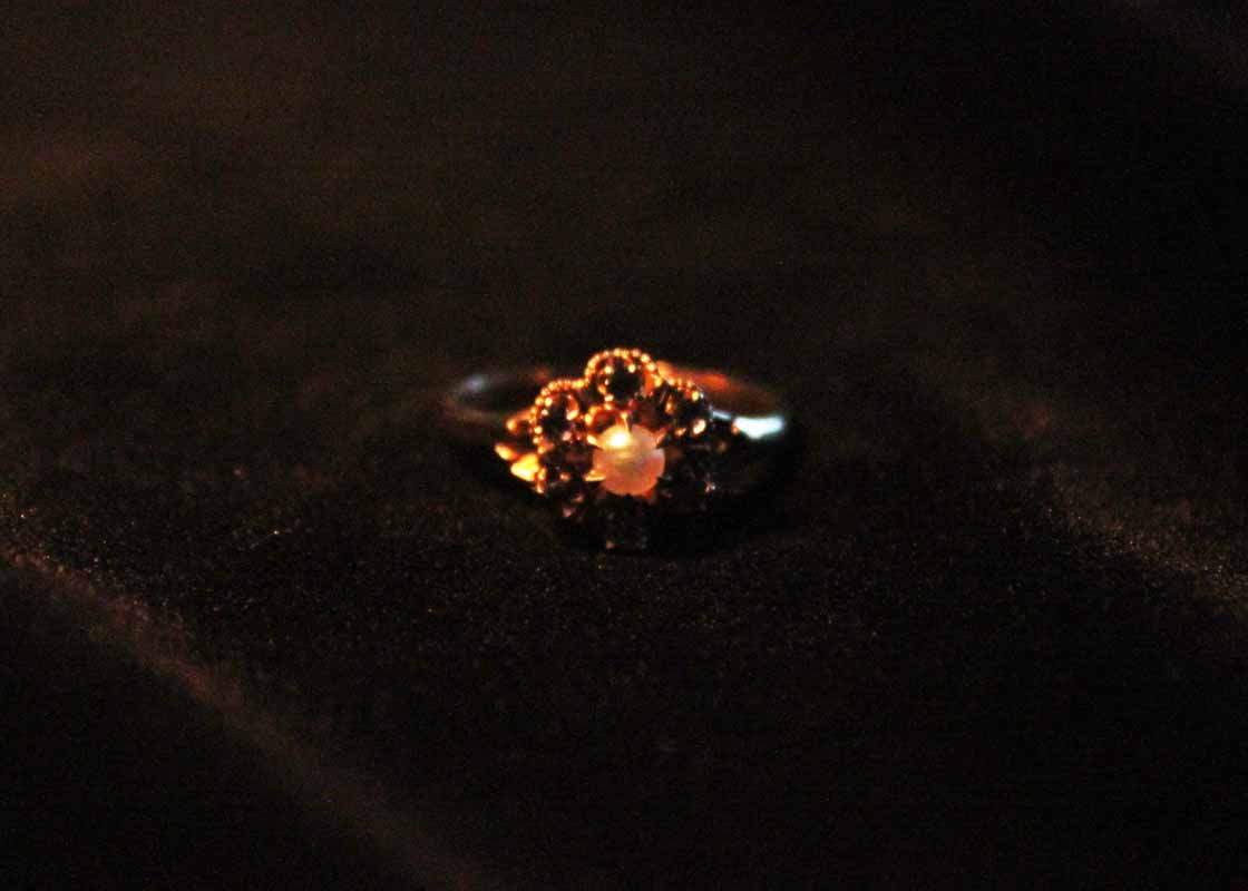 14K Yellow Gold Alexandrite and Pearl Ring