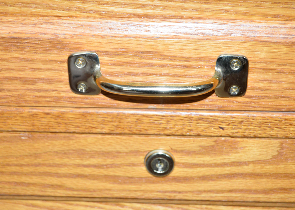 Two-Drawer Oak Filing Cabinet