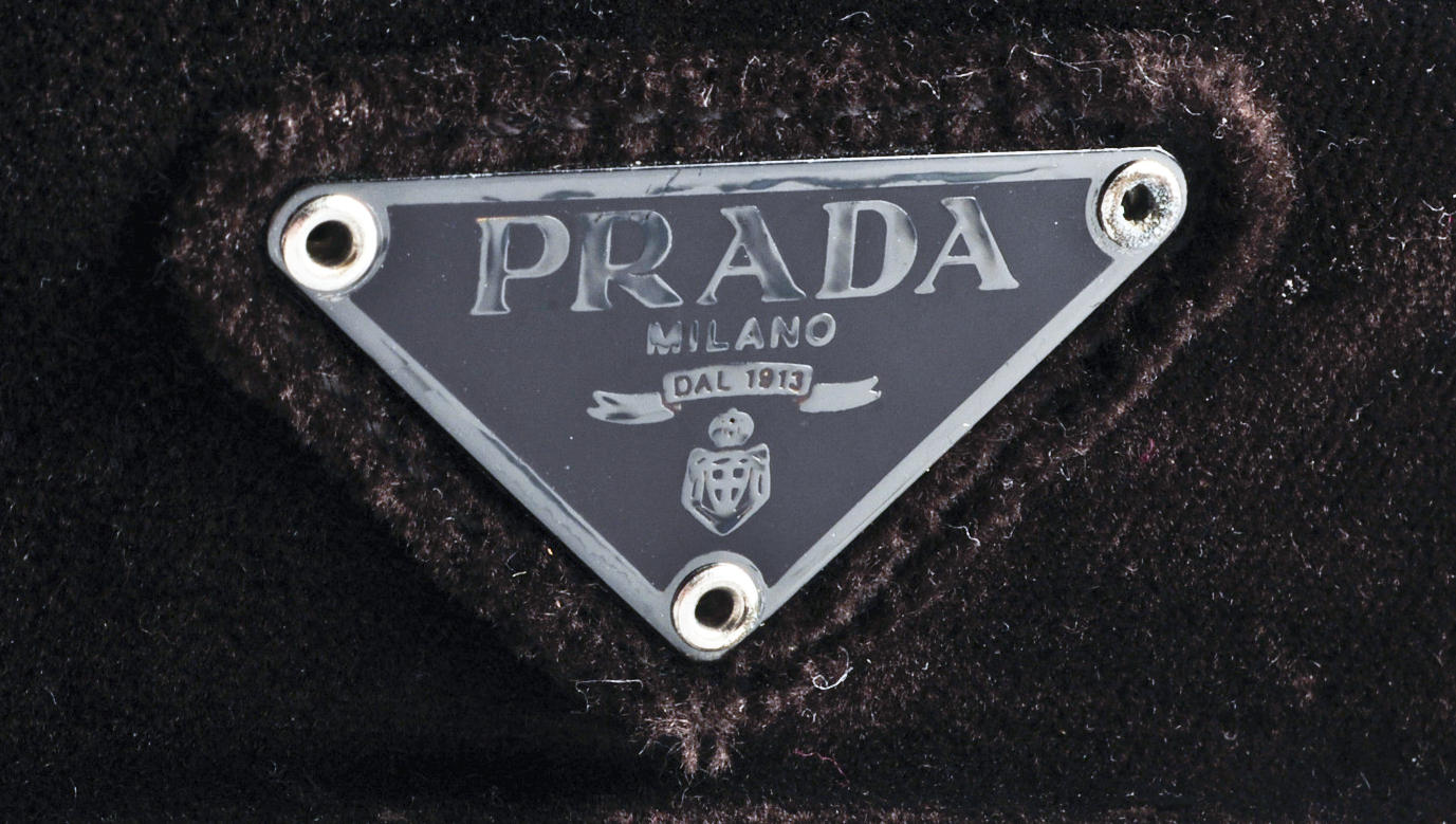 Prada Designer Chocolate Velour Shoulder Bag