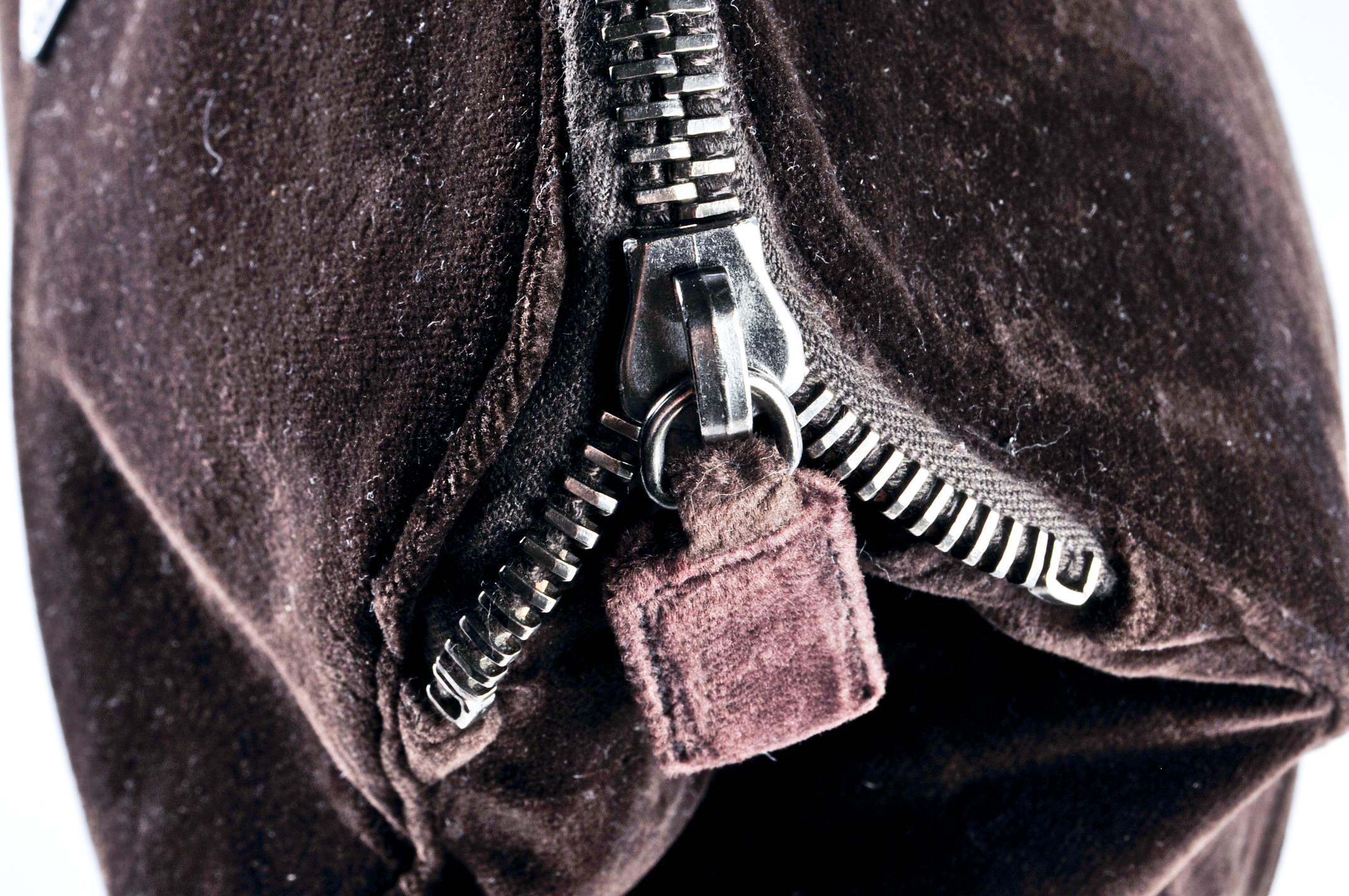 Prada Designer Chocolate Velour Shoulder Bag