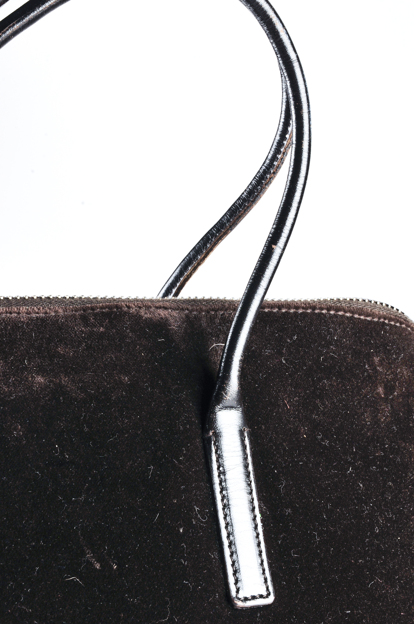 Prada Designer Chocolate Velour Shoulder Bag