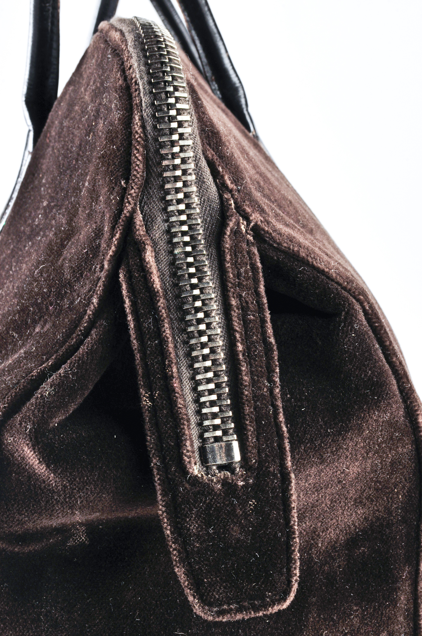 Prada Designer Chocolate Velour Shoulder Bag