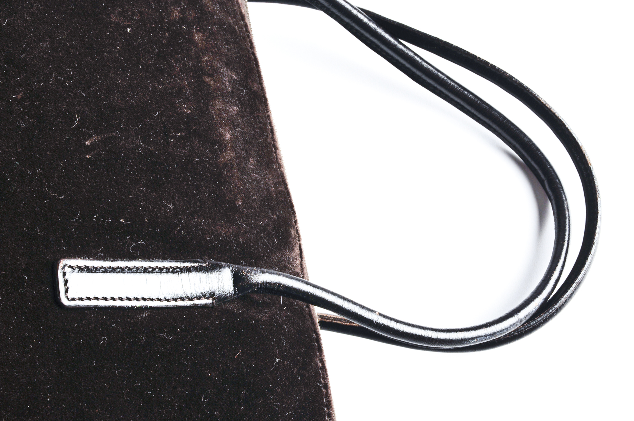 Prada Designer Chocolate Velour Shoulder Bag