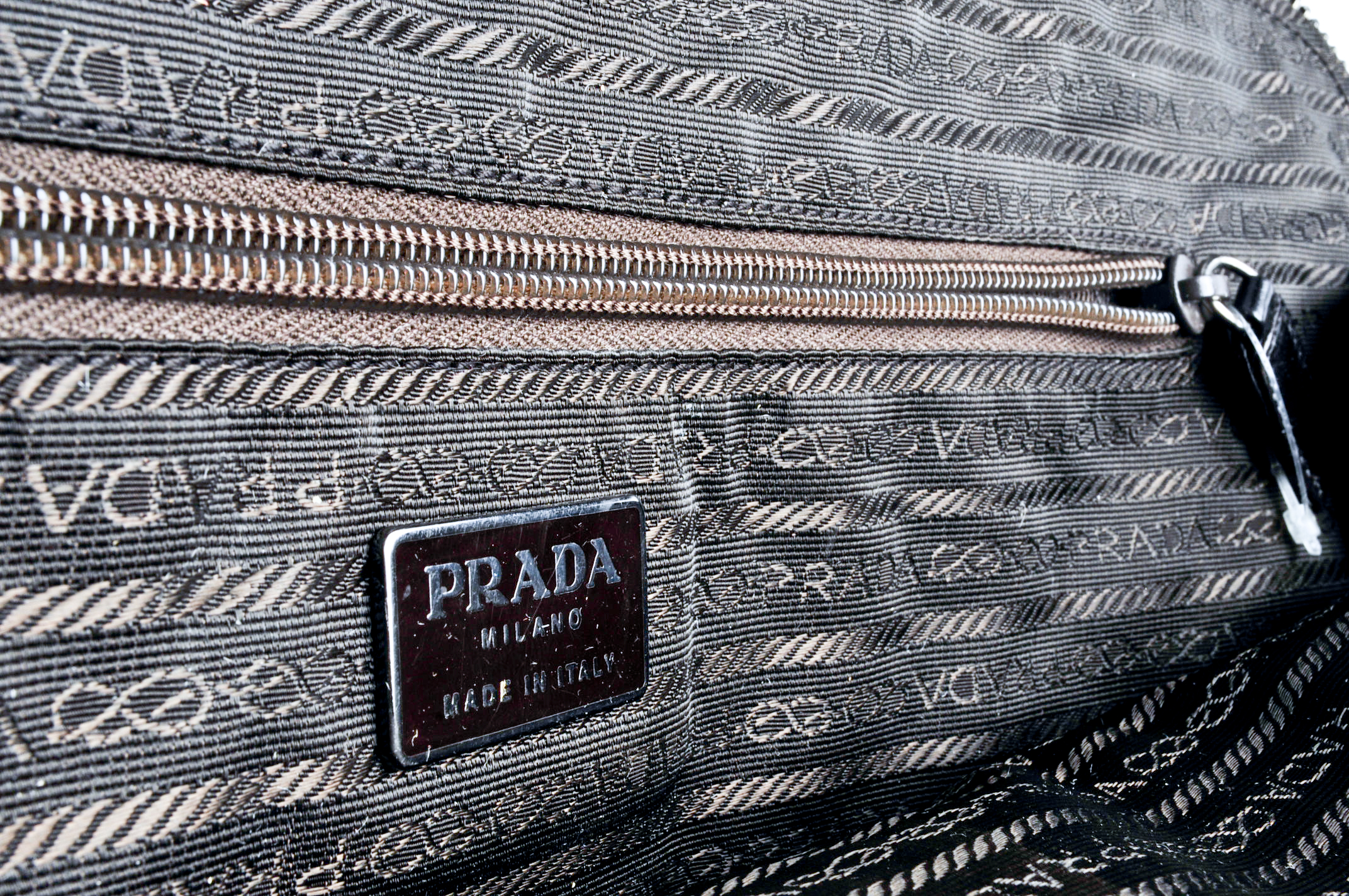 Prada Designer Chocolate Velour Shoulder Bag