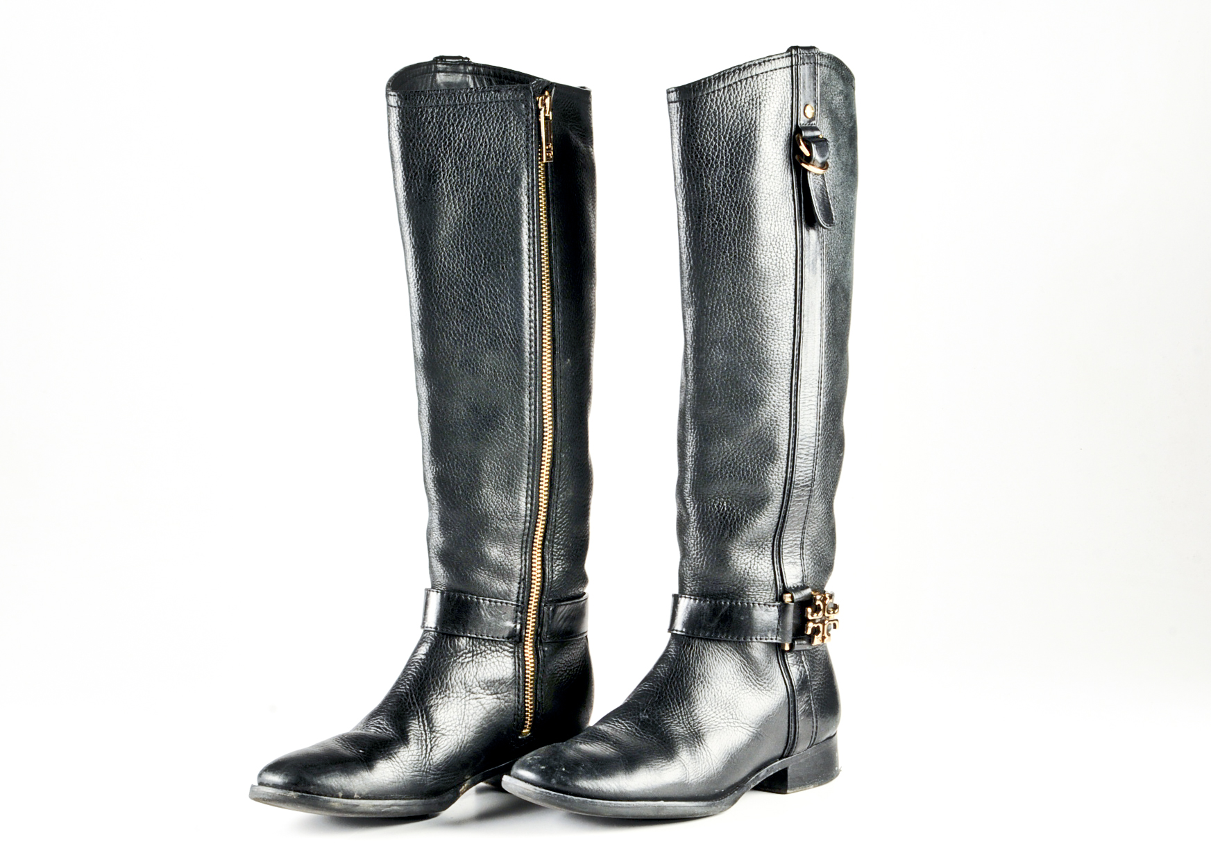Tory Burch Pebbled Black Leather Boots