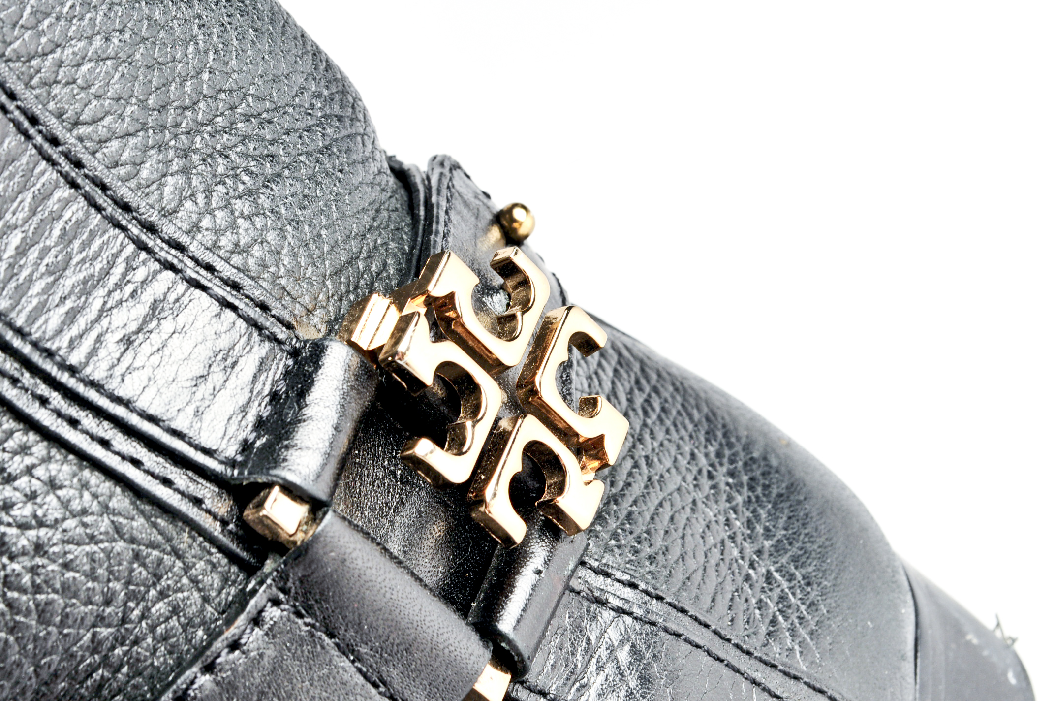 Tory Burch Pebbled Black Leather Boots