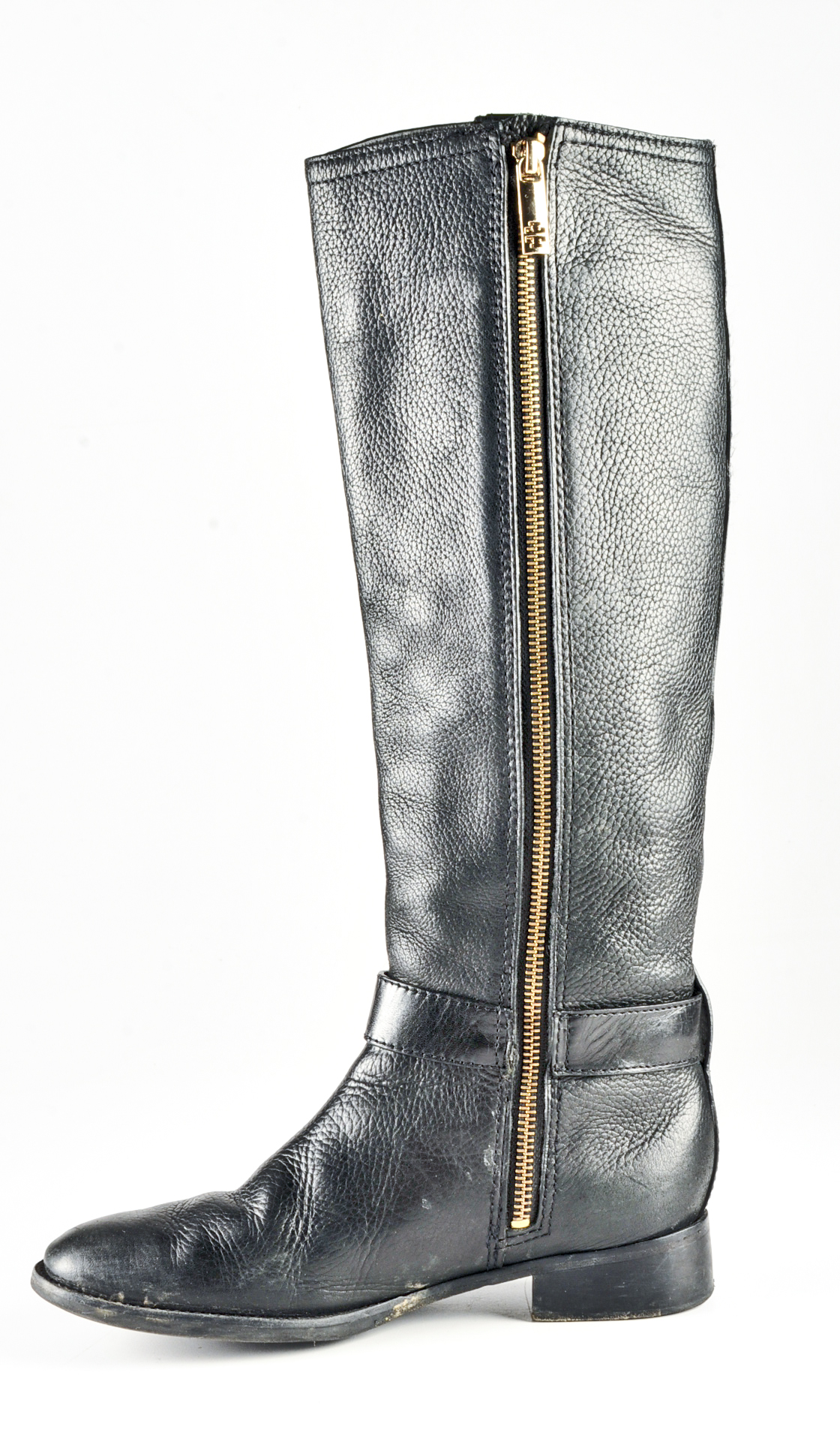 Tory Burch Pebbled Black Leather Boots