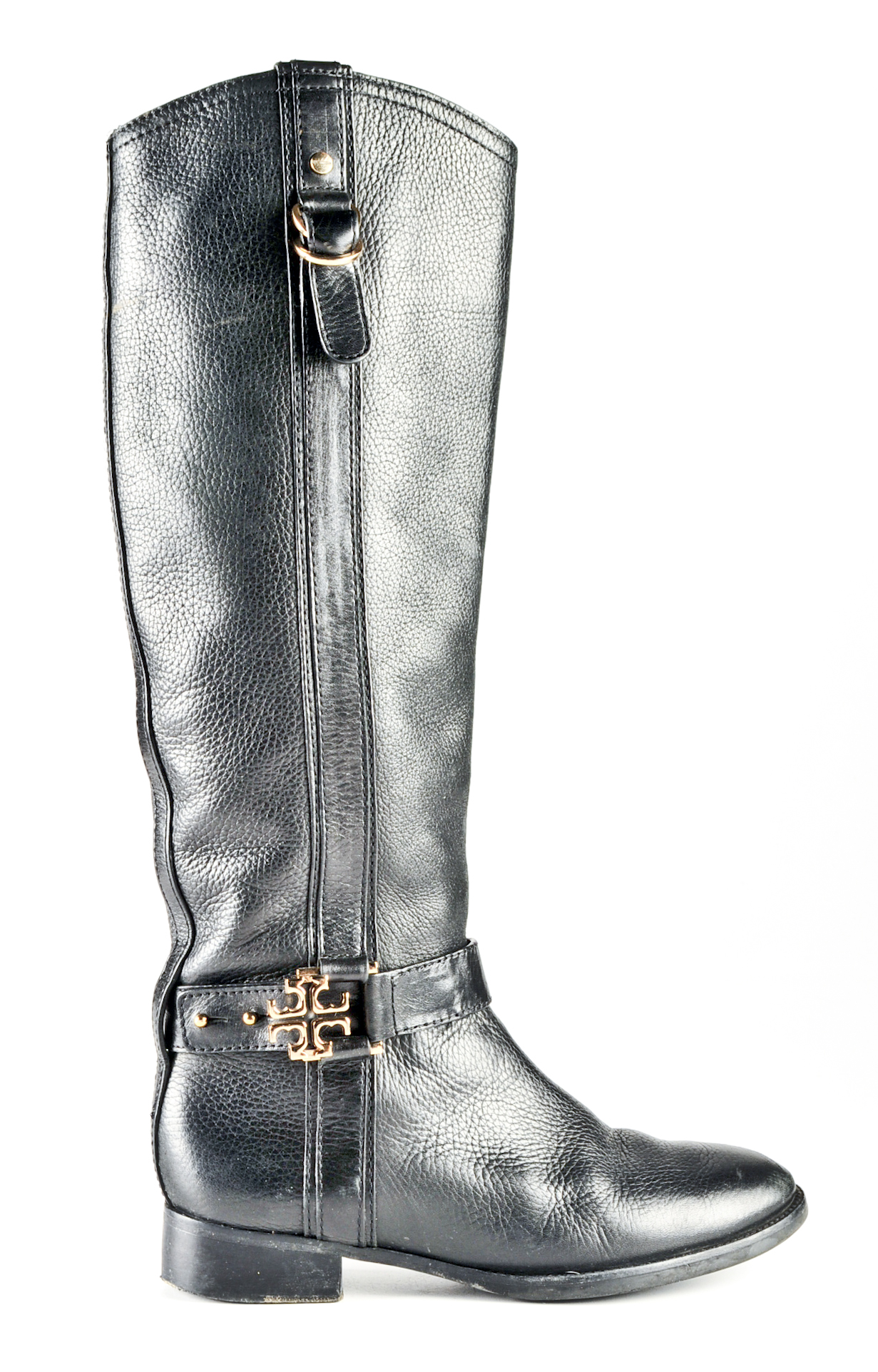 Tory Burch Pebbled Black Leather Boots