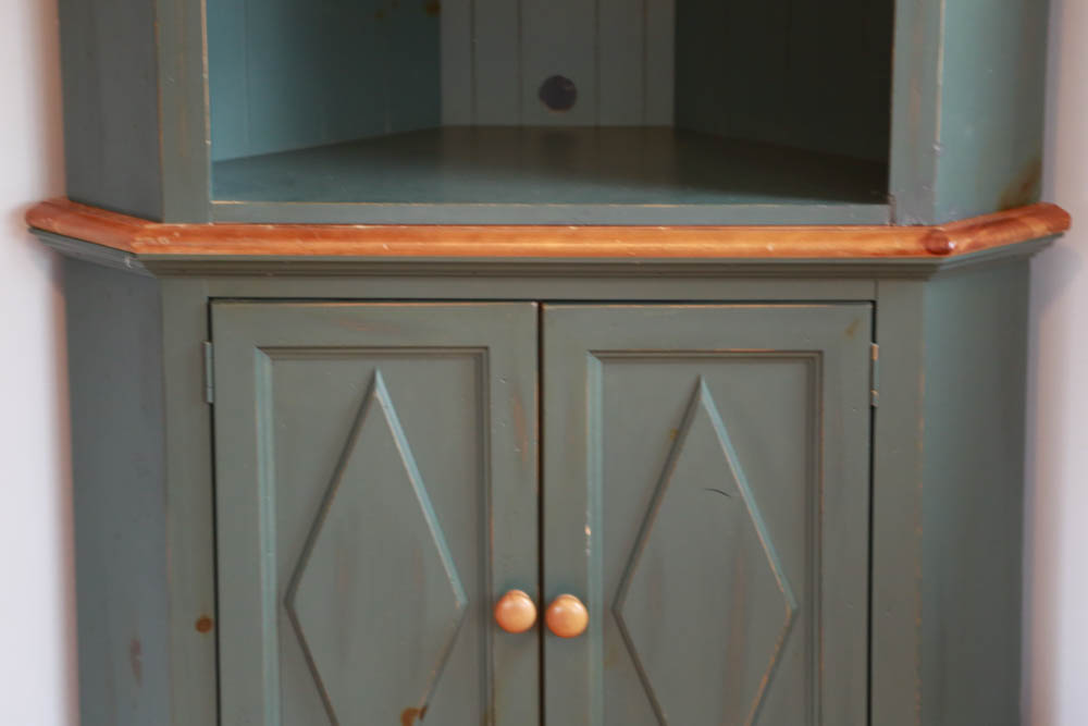 Painted Pine Corner Cabinet