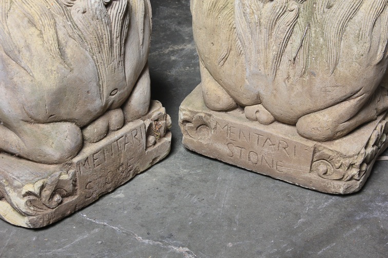 Pair of Concrete Foo Dog Statues