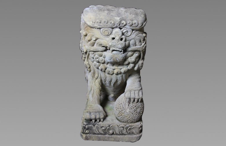 Pair of Concrete Foo Dog Statues