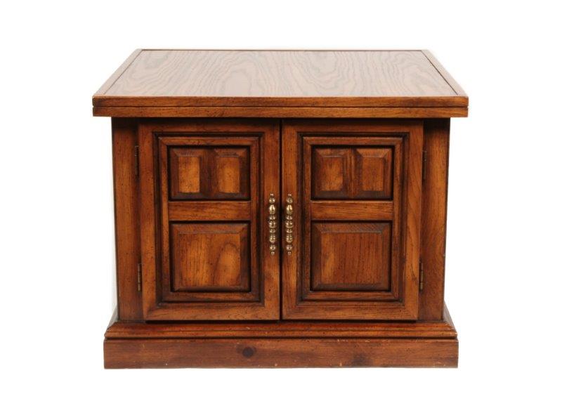 Vintage Oak and Veneer End Table