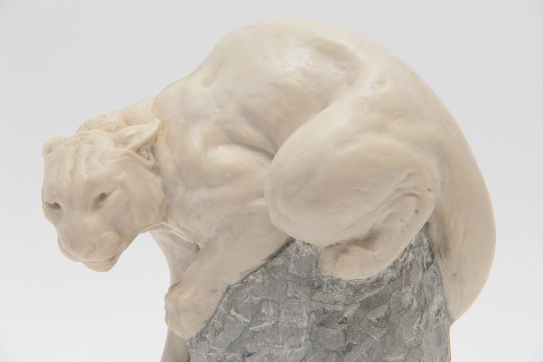 Listed Artist Joseph Boulton "White Mountain Lion" Statue
