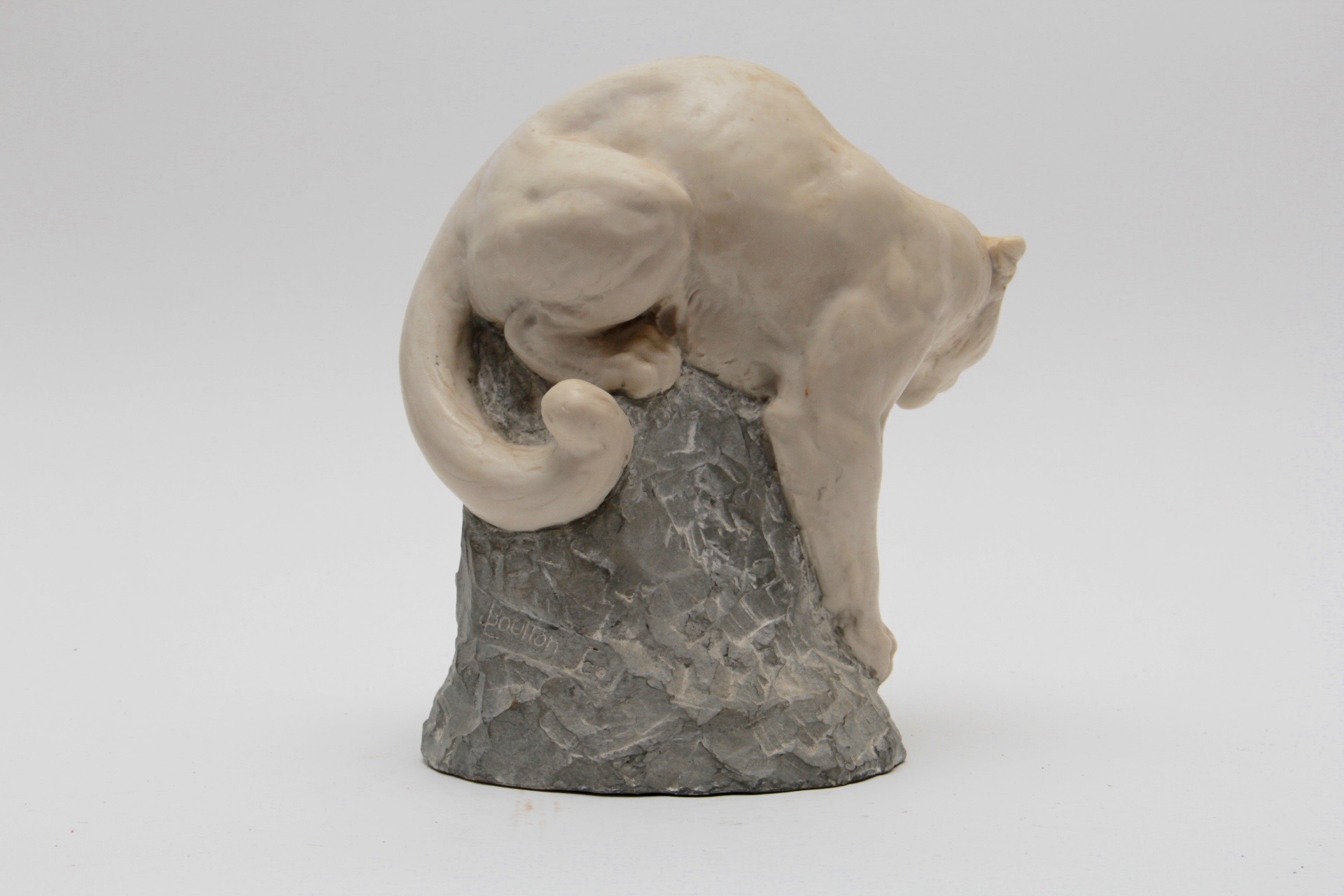 Listed Artist Joseph Boulton "White Mountain Lion" Statue