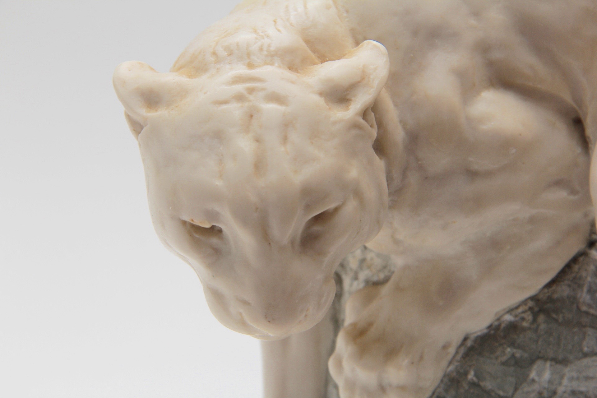 Listed Artist Joseph Boulton "White Mountain Lion" Statue