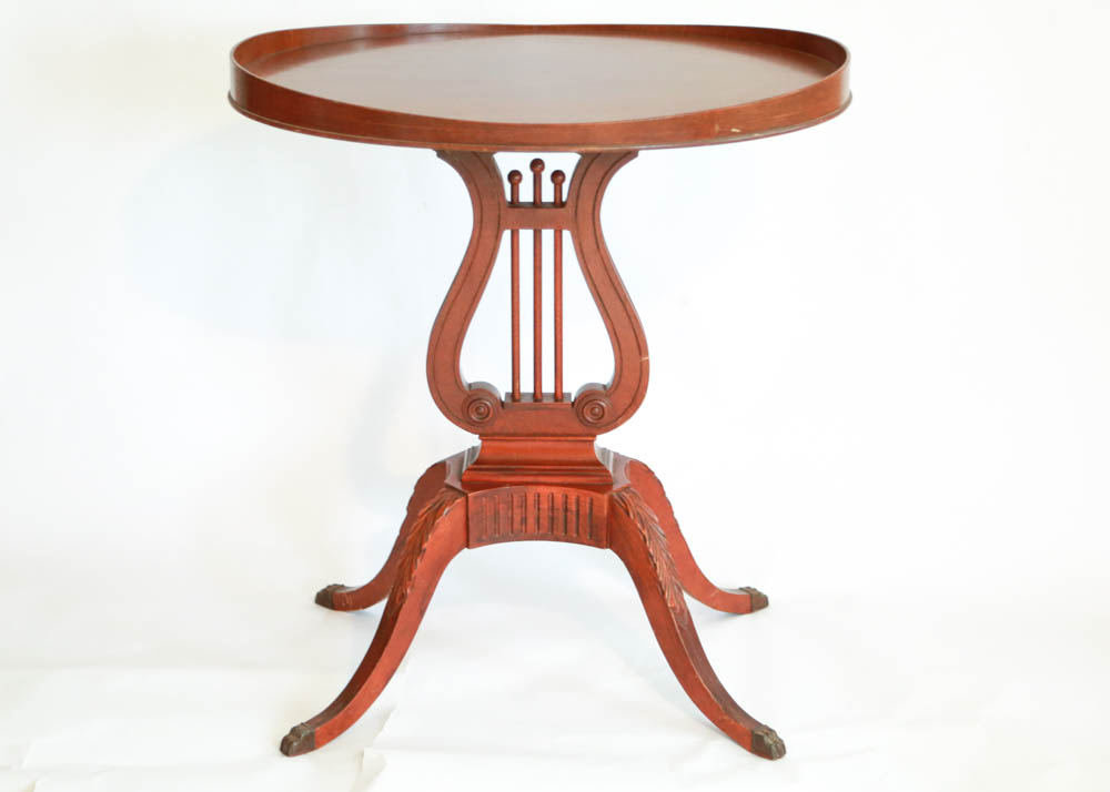 Duncan Phyfe Style Lyre Accent Table