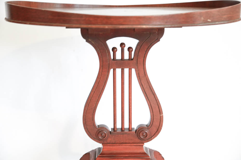 Duncan Phyfe Style Lyre Accent Table