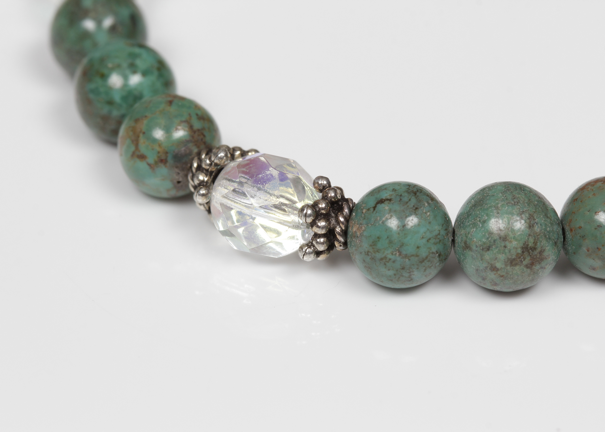 Sterling Silver Turquoise and Crystal Bracelet