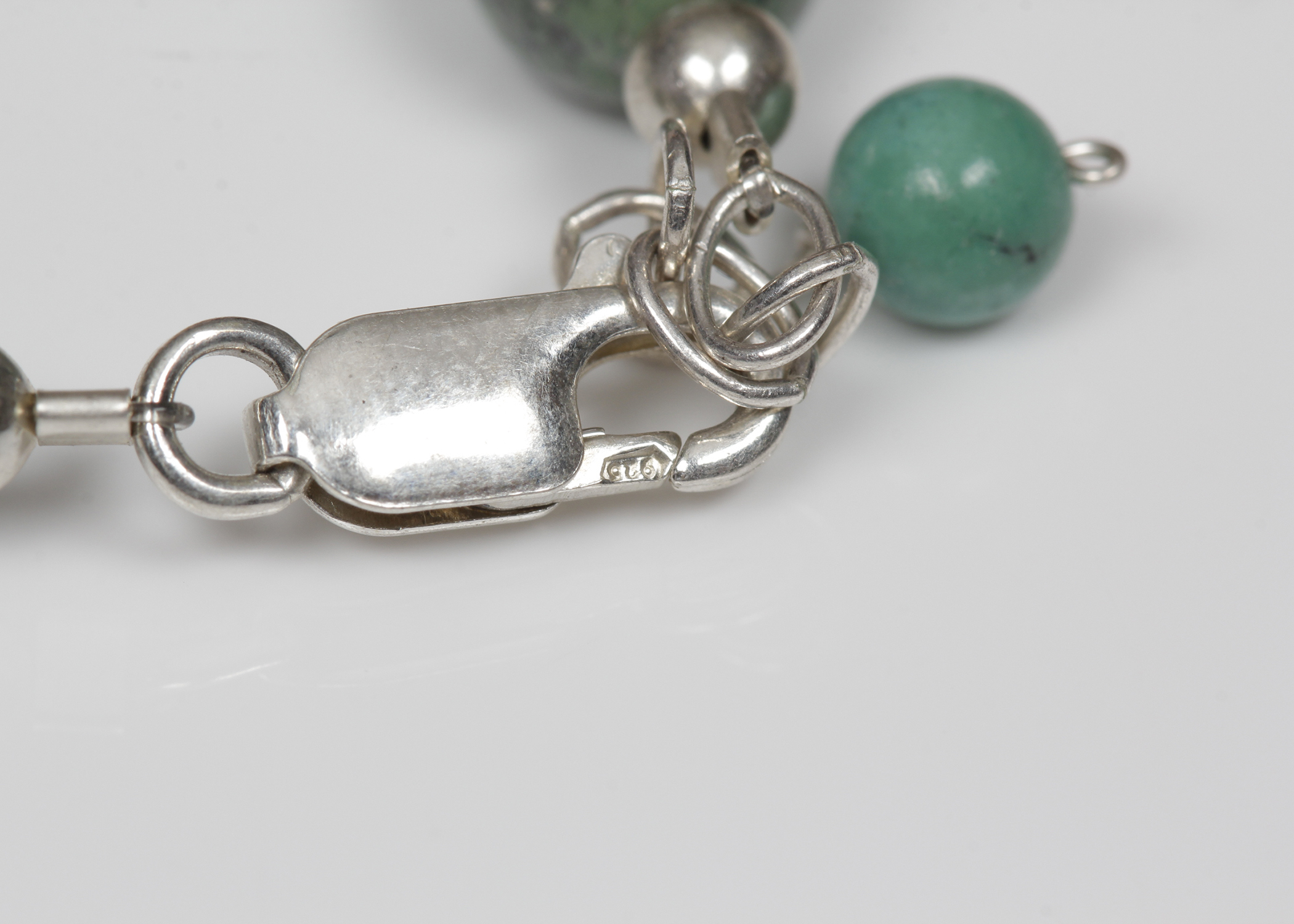 Sterling Silver Turquoise and Crystal Bracelet