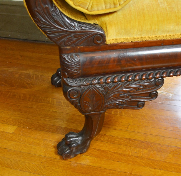 Circa 1830 Antique Empire Walnut Settee