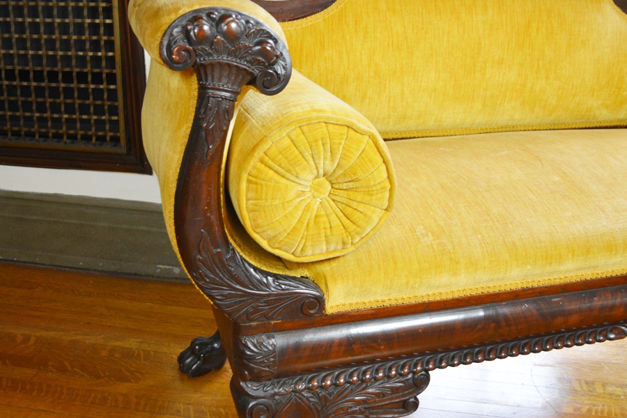 Circa 1830 Antique Empire Walnut Settee