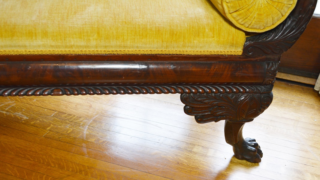 Circa 1830 Antique Empire Walnut Settee