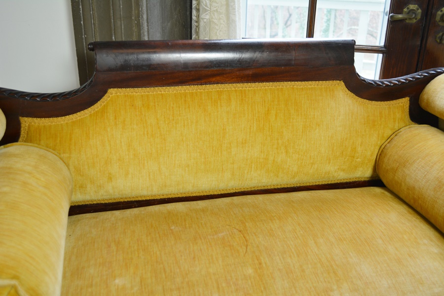 Circa 1830 Antique Empire Walnut Settee