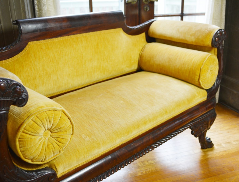 Circa 1830 Antique Empire Walnut Settee