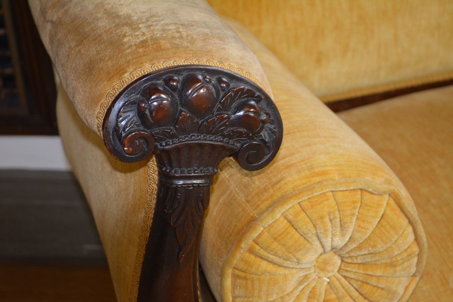 Circa 1830 Antique Empire Walnut Settee