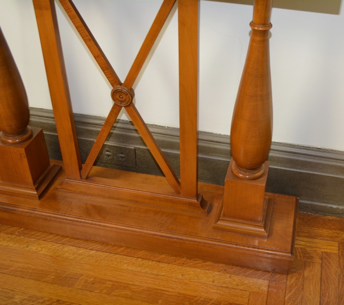 Modern Directoire Style Rectangular Marble and Wood Planter/Table