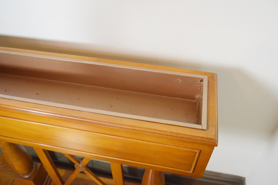 Modern Directoire Style Rectangular Marble and Wood Planter/Table