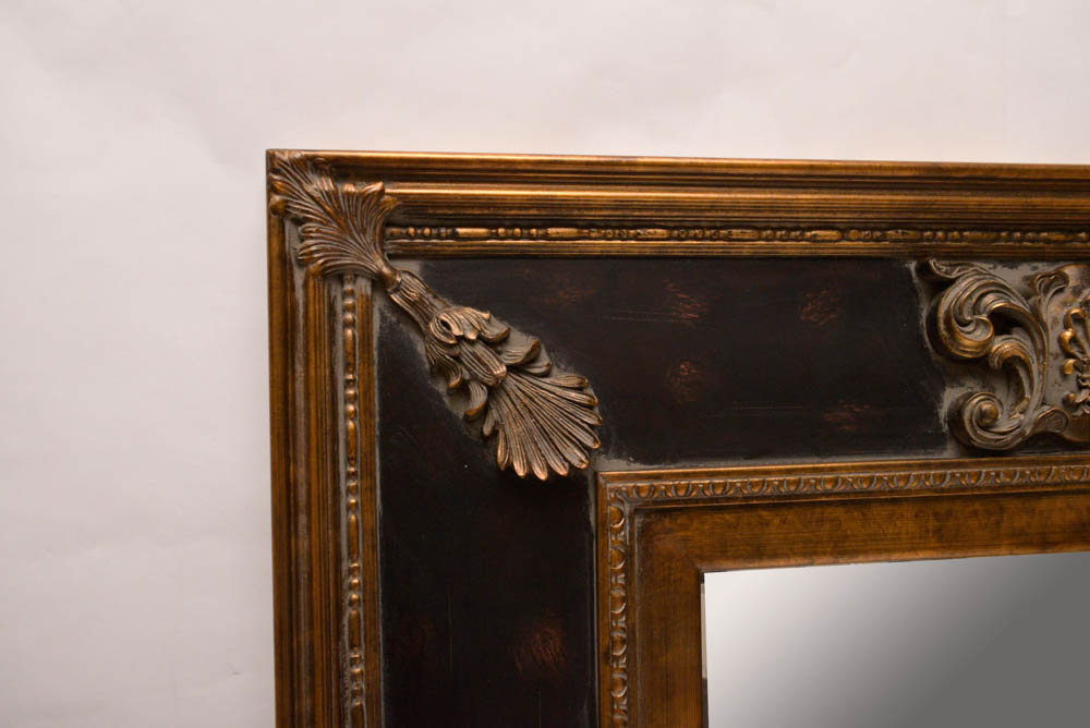 Framed Beveled Glass Wall Mirror