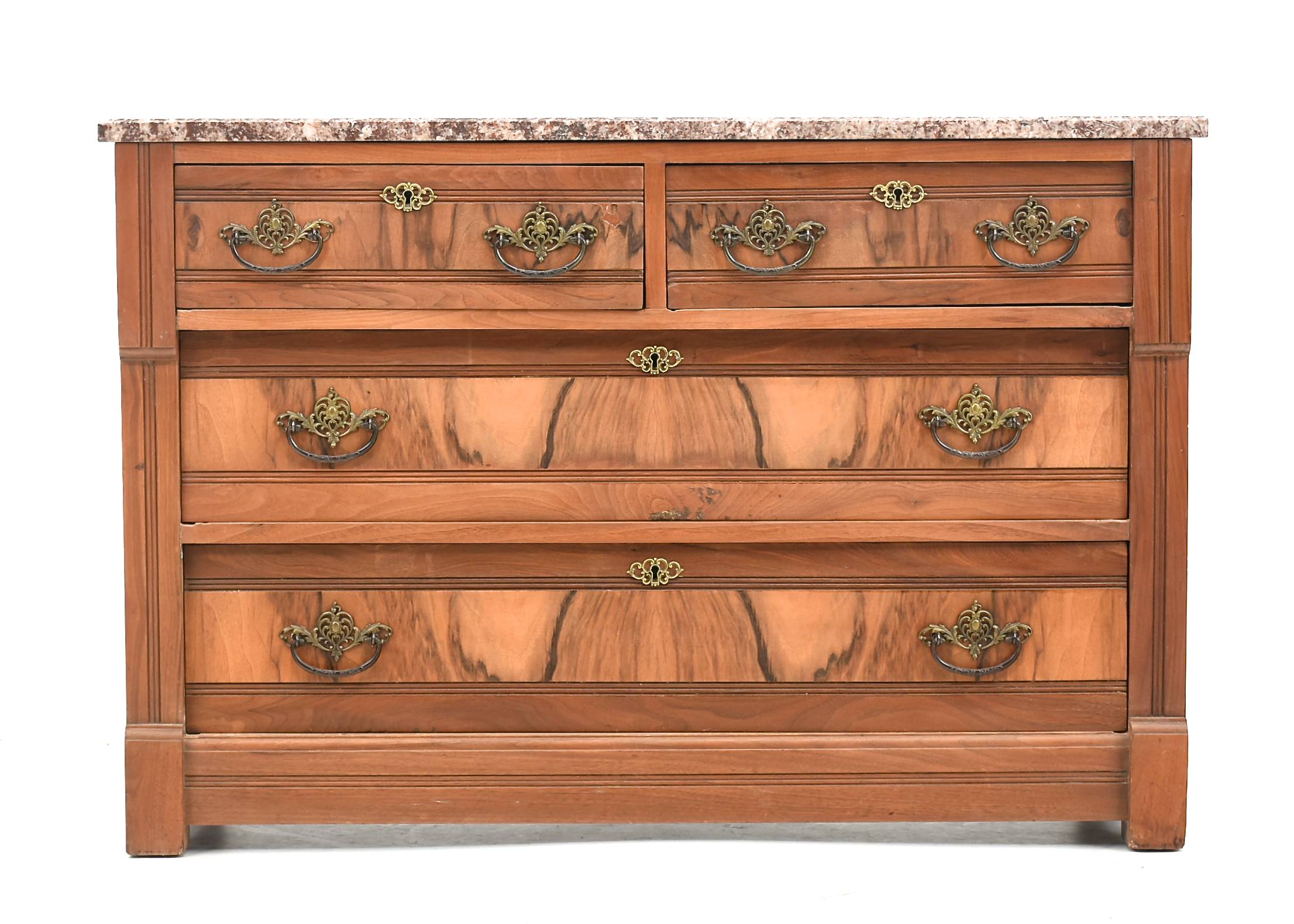 Victorian Walnut Chest with Marble Top