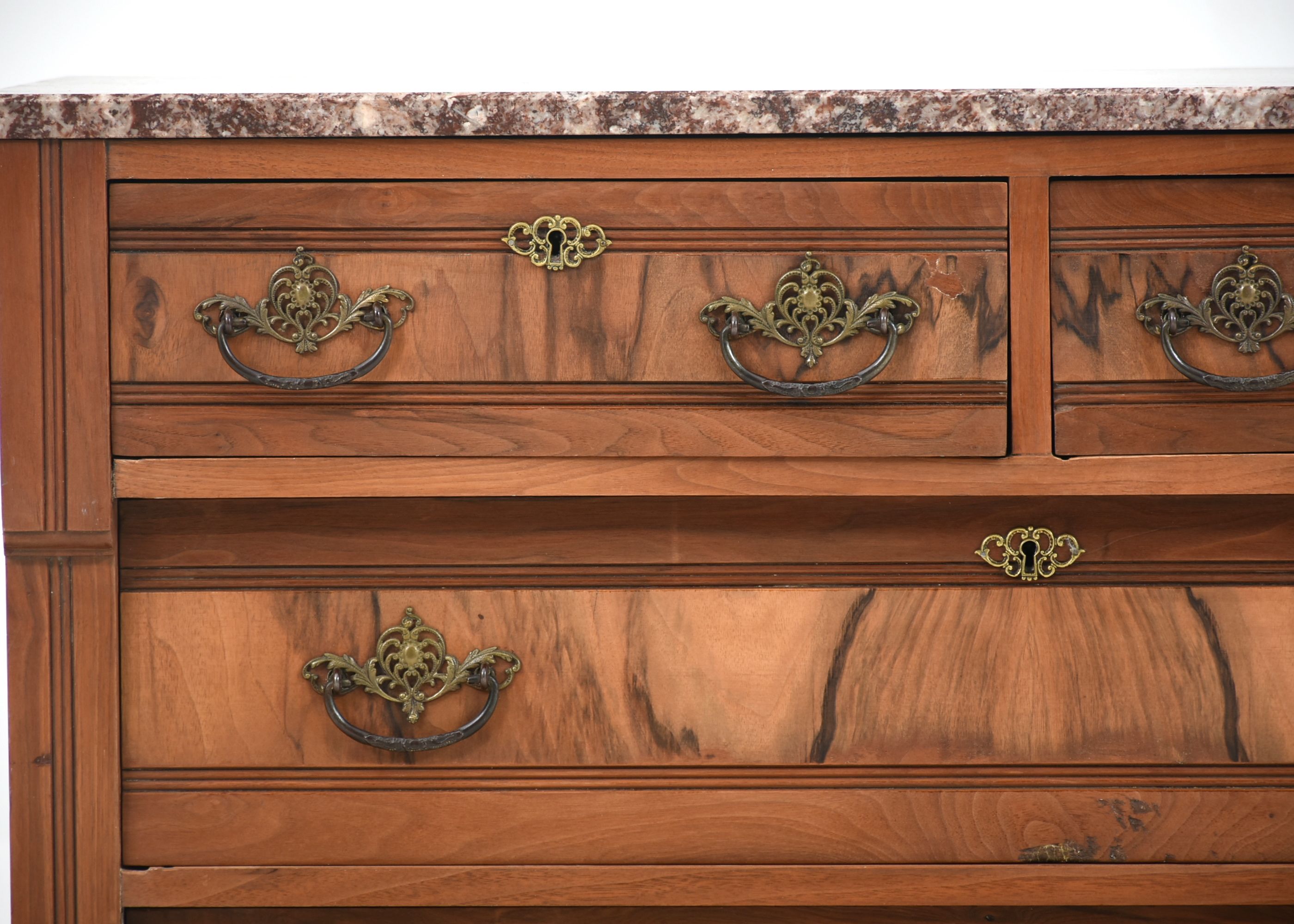 Victorian Walnut Chest with Marble Top