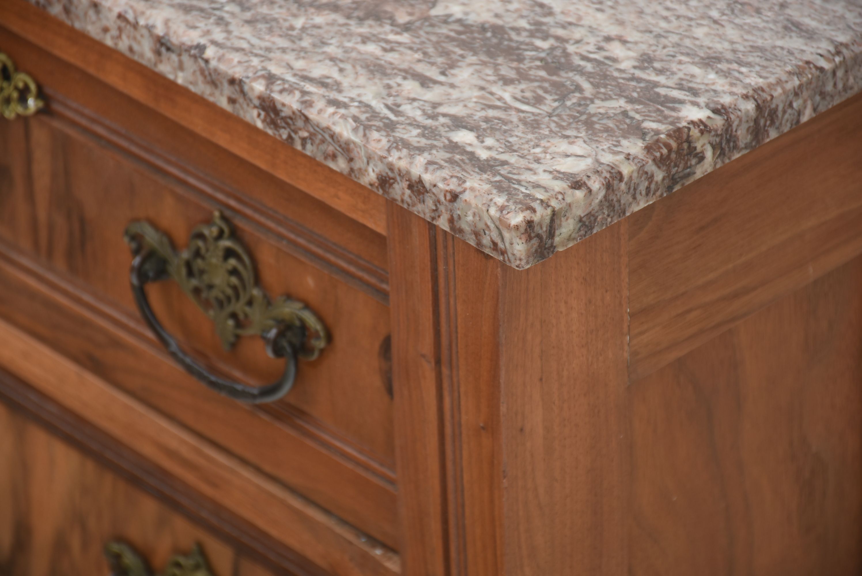 Victorian Walnut Chest with Marble Top